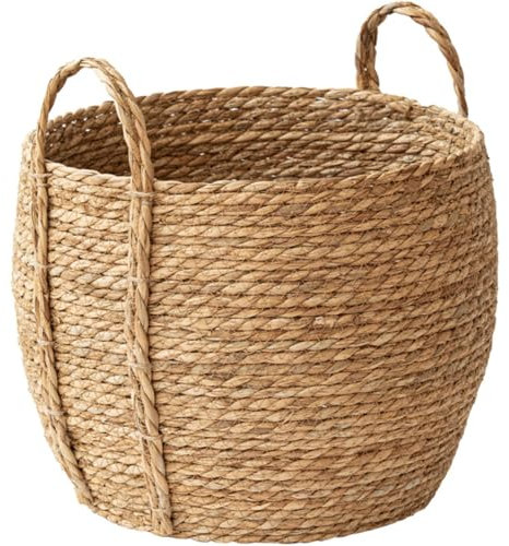 Large Plant Pots Outdoor Basket Indoor .8x10. woven Wicker Round Plant Basket with Handle Basket 2025 (Khaki, One Size)