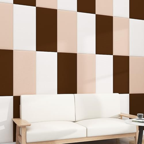 JNTFNE Wall Padding for kids 13 MM Super Thick Peel and Stick Headboard Tatami Bed Surround Anti-Collision Wall Padded Thermal insulation Sound insulation Upholstered Wall Panels(Off white,2 pcs)