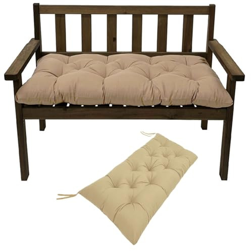 JORTUIO Bankauflage Sitzkissen Gartenkissen Bankkissen 90x50/100x50/110x50/120x50cm, Sitzkissen Dicke 8cm,Sitzauflagen Loungekissen Sitzpolster Auflage für Bänke/Gartenbank(Khaki,90x50cmx8cm)