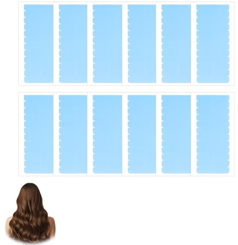 144 Piezas Cinta Adhesiva para el Cabello, Cinta de Extensión de Pelo Película Para Peluca Cinta Adhesiva Peluca Adhesivo Tape para Extensiones de Cabello y Trama del Cabello Accesorios para Peluca