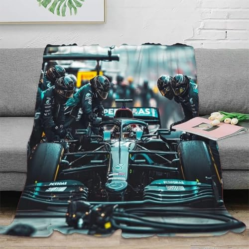 Kuscheldecke Flauschig Perform A Pit Stop Decke Sofa 40x50inch(100x130cm) Für 4 Jahreszeiten - Weich/Warm/Leicht Sofadecke Wohndecke Couchdecke Für Sofa/Bett/Couch, Flanell Fleecedecke Formulaone