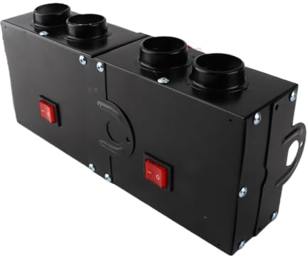 Depisuta Autoheizung Defogger Auto 4 Loch Heizlüfter 12V Deffroster 800W Einstellbare Kraftdefroster für Auto Windschutzscheibe Camping Eisenmaterial