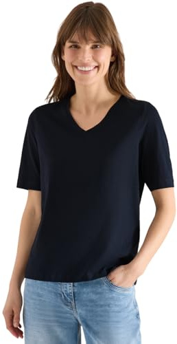 Damen Basic T-Shirt mit Kurzarm und V-Neck