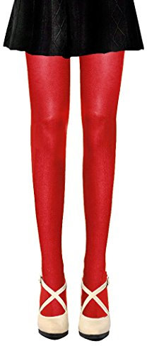 PrettyLoveHose Collants Voile Opaques 50 Deniers, Rouge, Taille Unique T1 à T3 (36-38-40)