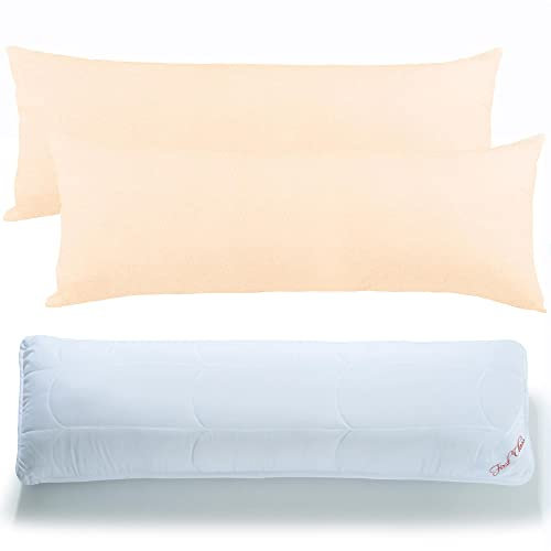 CelinaTex Seitenschläferkissen 40x120 Set mit 2X Kissenbezug, Natur, First Class BeNature 6000446