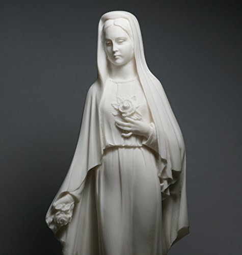 Jungfrau Maria Mutter Jesus Holy Our Lady of Rose Madonna Statue Cast Marble