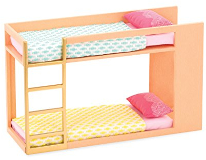 Lori Schlafzimmer Etagenbett Set, Zubehör für 15 cm Mini Puppen – Hochbett mit Puppenzubehör, Accessoires, Bettzeug und mehr – Spielzeug für Kinder ab 3 Jahre