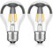 ledscom.de 2 Stück E27 LED Leuchtmittel, A60, warmweiß (2700 K), 4,1 W, 461lm, Kopfspiegel (silber)
