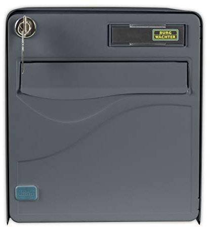 BURG-WÄCHTER Boîte aux Lettres Agréée La Poste, 1 Porte, 525 ANT BALtic, Anthracite, en Acier Galvanisé, Avec Porte à Ouverture Totale et Stop-Courrier (Porte bloquée à 120°)