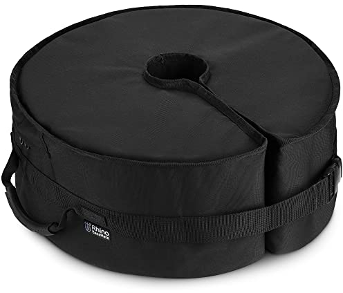 Rhino BaseMate Base Redonda para sombrilla con Abertura Lateral, 18 Pulgadas | Se Adapta a Cualquier Soporte para sombrilla de Patio Exterior, voladizo o descentrado | Fácil de Instalar (Negro)
