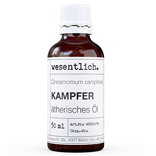 wesentlich. Kampferöl - ätherisches Öl - 100% naturrein (Glasflasche) - u.a. für Duftlampe und Diffuser (50ml)