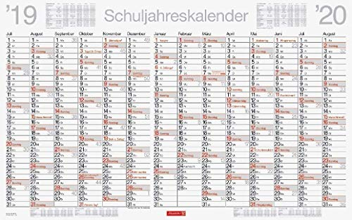 Baier & Schneider Brunnen 107011320 Jahreskalender Lehrer-Sortiment, Wandkalender, 2019/2020, 1 Seite = 14 Monate, 75 x 47 cm, Karton