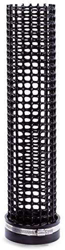 HAPPYKOI Filtersiebrohr Gitterrohr Siebrohr für Koi Teich Filter Hel-X schwimmende Filtermedien mit Endkappe L= 50 cm / Ø110 mm, Farbe: schwarz