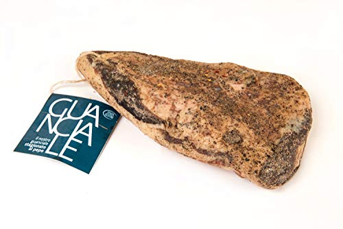 Guanciale sazonado con pimienta de aproximadamente kg 1.200, fábrica de embutidos Corte Marchigiana