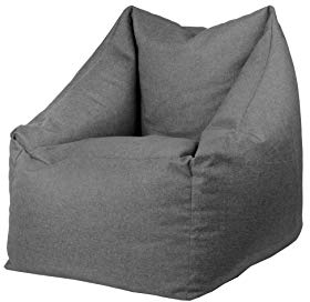 chilly pilley Poltrona Con Schienale E Braccioli Riempita Di Palline Di Polistirolo Espanso Comoda Poltrona Per Adulti E Bambini Ampia Scelta Di Colori E Tessuti (Grigio)