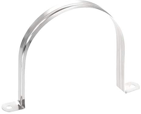 sourcing map 110mm(4.3) Rigid Pipe Strap, 2 Holes Tube Straps 201 Stainless Steel Tension Tube Clip Clamp 12pcs