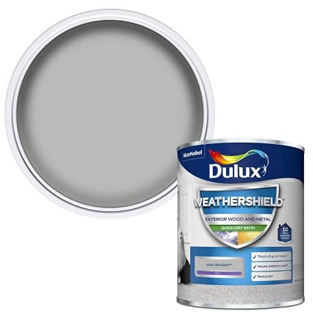 Dulux 5362491 Weathershield Quick Dry Satin Paint, Chic Shadow, 0.75 L