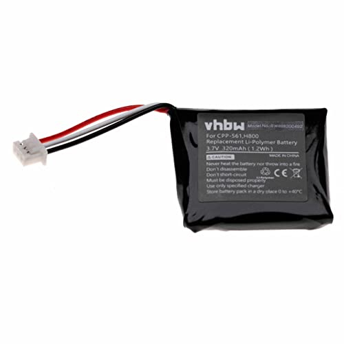 vhbw Akku kompatibel mit Logitech H820, H820e Wireless Headset Kopfhörer (320mAh, 3,7V, Li-Polymer)