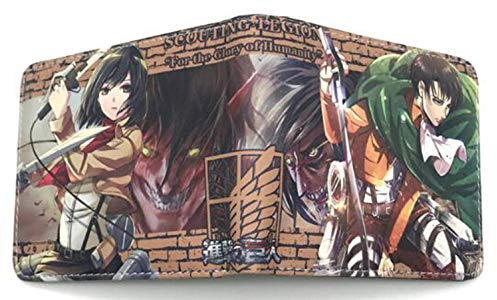 WANHONGYUE Cartoon Anime Portefeuille Homme en Cuir Cartes de Crédit avec Poche à Monnaie Attack on Titan/1