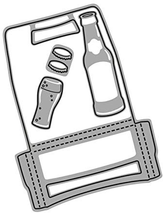 Yiifunfong Stanzschablonen für Bierflaschen, Tassen, Basteln, Scrapbooking, Prägung, Papierkarten, Album, Schablone, Form – Silber