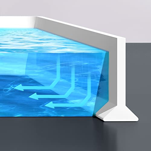 Adoture Barrière de douche pliable et système de rétention pour barrage d'eau et maintient l'eau à l'intérieur du seuil (Table à laver-Blanc, 1 M)