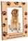 CREATCABIN Massivholz Bilderrahmen 6x8 Zoll Pawprints Hund Hallo Natürlicher Horizontaler Posterrahmen Stehender Freistehender Wandmontierbarer Vintage Holzbilderrahmen High Definition Glas