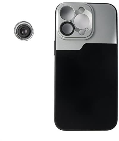 SYSTEM-S Makro Linse 30x Mikroskop Filter mit Hülle in Schwarz für iPhone 13 Pro