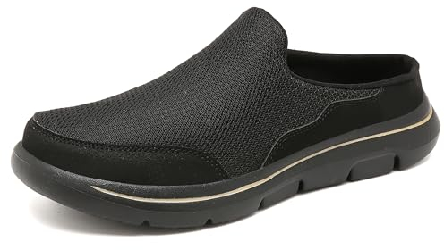 CELANDA Zuecos de Cálido para Mujer Hombre Otoño Confortable Zapatillas de Casa Mules Antideslizante Ligero Planos Zapatos Pantuflas Casual Exterior y Interior Negro-B 40 EU