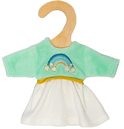 Heless 9065 - Puppenkleidung im Design Rainbow, Kleid mit Regenbogenbestickung für Puppen und Kuscheltiere der Größe 20 - 25 cm
