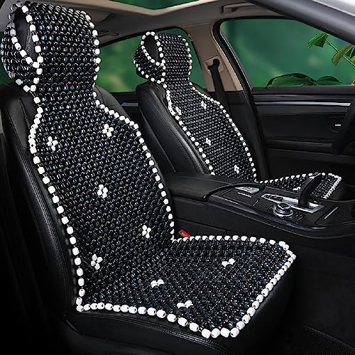 MANUKS Holzperlen Sitzauflage Auto Holzkugeln Massage Kissen Holzperlen Sitzaufleger Sommer Universal Für Das Auto Sitzbezüge Autositz Werkstattschonbezug Vordersitze