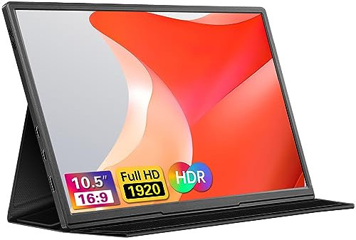 Monitor portatile da 10,5 pollici 1920 x 1280p FHD IPS Monitor USB-C per laptop HDMI secondo monitor esterno per laptop, PC, Mac, PS, Swich, IPS ultra-sottile Zero Frame Gaming Monitor/Premium Smart