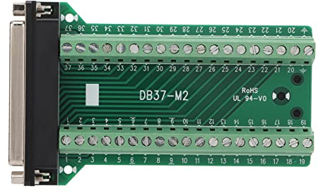 Tiiyee DB37-Breakout-Stecker, 37-poliger Anschluss, Gerade PCB, Dünnerer D-Sub-Anschluss, Isoliert, Störungsfrei, Ac300Vdb37-G2 Steckerschraubadapter, Breakout-Board-Modul(DB37-M2)