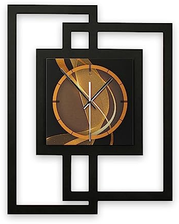 Kreative Feder Designer-Wanduhr in modernem Metallic-Look ohne Tickgeräusche (Dynamic, leises Funkuhrwerk)