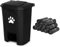 Dog Poop Trash Can For Outdoors Dog Waste Station With Lid Hands-free Pedal Dog Waste Container Removable Inner Bin Outdoor Garden Home Yard Kitchen With 180PCS Black Trash Bags B-15-B-RB180