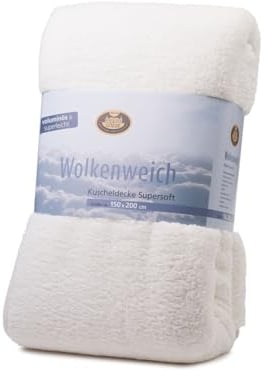 Gözze - Wolkenweich Kuscheldecke, Schaffellimitat, 100% Polyester (Mikrofaser), 150 x 200 cm - Wollweiß