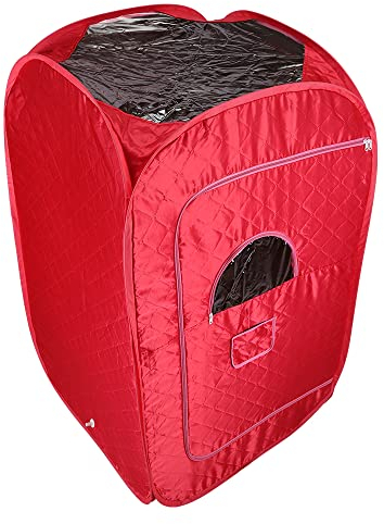 Dampfsauna Faltbare Persönliche-Saunakabine, zusammenklappbar,Dampfsauna mit Fernbedienung, 9 Timer-Optionen, Sprühfunktion, ultradünn, Dampfgerät-80 * 80 * 135cm (rot)