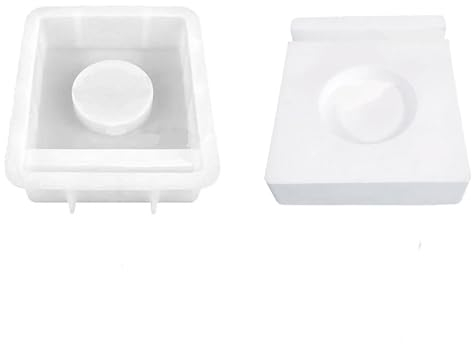 ALEFBET Silikonformen Gießformen, Silikonform Kerzenhalter DIY Kombination Silikon Gießform Kerzenhalter, Gipsformen zum Gießen (Sockel-Quadrat)