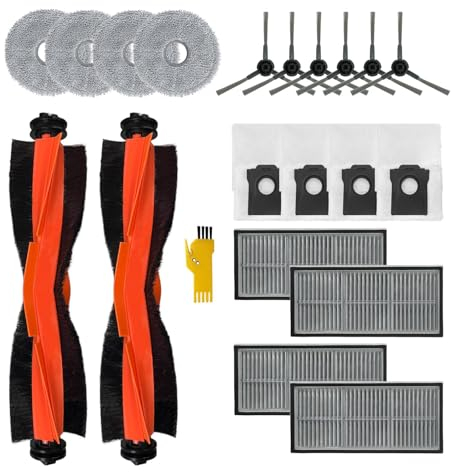 aotengou Accessoires pour dreame L10s Ultra Gen 2 / L10s Pro Ultra Heat / X30 Ultra/Mova E30 Ultra Robot Aspirateur 2 Brosses principales, 4 Filtres, 6 Brosses latérales, 4 Serpillières, 4 Sacs