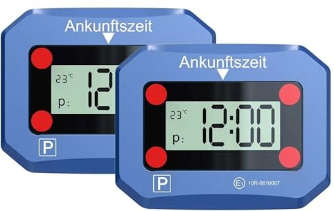 2 x Elektronische Parkscheibe PKW Parkuhr De Zulassung STVO Digital Auto KFZ Neu