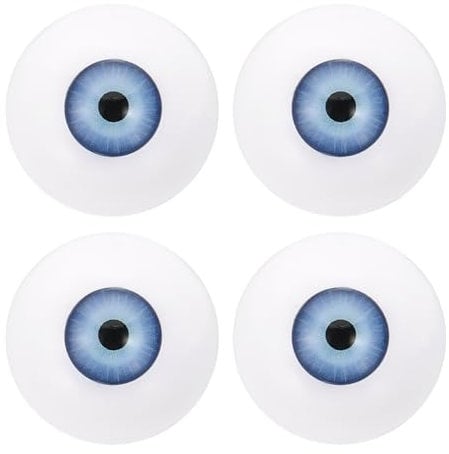 PATIKIL 30mm Safety Eyes,2 Pair Realistic Acrylic Eyes Plastic Half Eyeballs for Masks Halloween Props Art Craft, Light Blue