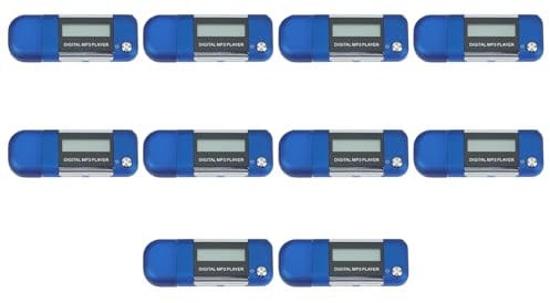Beelooom 10X Mp3 Player 4GB U Disk Music Player Supports Replaceable AAA Battery, Recording (Blue)