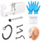 AVYRING 8 Stück Nasenpiercing-Set, Piercing-Pistole mit eingebauten schwarzen Nasensteckern, schmerzfreies Selbst-Piercing-Set mit 20G Nasenringen und Steckern