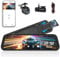 1440P Spiegel Dash Cam, 3 Kanäle 9,66 Zoll Rückspiegel Kamera Triple Spiegel Dash Cam Nachtsicht, G-Sensor, Parküberwachung, APP-Steuerung, 24H Parken Monitor, AHD Waterproof Rückfahrkamera