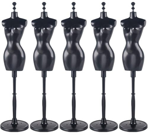 Muteitt 5 Stück Puppenkleiderform Mini-schaufensterpuppen-ständer Kleiderform Stoff Kleid Kleidung Kleidung Display Mini-schaufensterpuppen-modellständer Für Puppen-Display-Halter