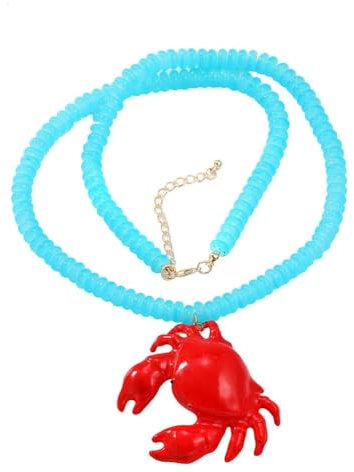 Handgefertigte Acryl-Perlenketten, Choker, rote Krabbe, Anhänger, Halsketten für Frauen 2024, N6k3, Schmuck, Zugangshalsband, Strandparty