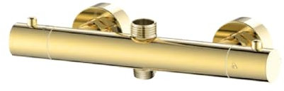 Barre de douche thermostatique 2 sorties Or brossé - Système de contrôle de l'eau élégant et moderne