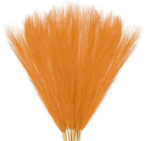 M METERXITY 20-Pack Faux Pampas Grass 21.7 Inch/55cm Small Fake Fluffy Pampas Grass Decor Pampas Grass Branches Vase Filler for Home/Wedding/Vase/Office/Party [Gold Yellow]