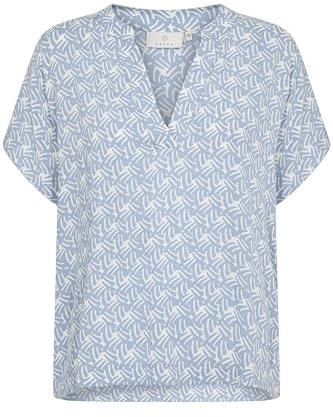 KAFFE Damen Bluse Kurzarm KAano Damen Bluse Kurzarm V-Ausschnitt Punkte Polka Dots Kurzarm