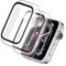 JoeJessi Carcasa rígida 2 en 1 con protector de pantalla de cristal de 45 mm, compatible con Apple Watch Series 9, Series 8, series 7, carcasa protectora integral, HD, ultrafina, PC Protective Case