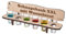 KIWISTAR UG - Geschenk - Personalisierte Schnapsbank - 6 - Name & Spruch - individuell personalisiert mit Gravur und 2 Gläsern - Geschenkidee Stammtisch - Hochzeit, Geburtstag, Jubiläum